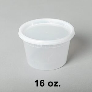 16 oz Round Clear Plastic Container w/ Lids 240 Sets
